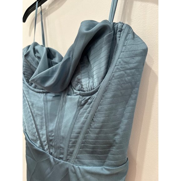 NWT HOUSE OF CB LONDON Size M Myrna Blue Charmaine Corset Dress MSRP $285 - Picture 15 of 15